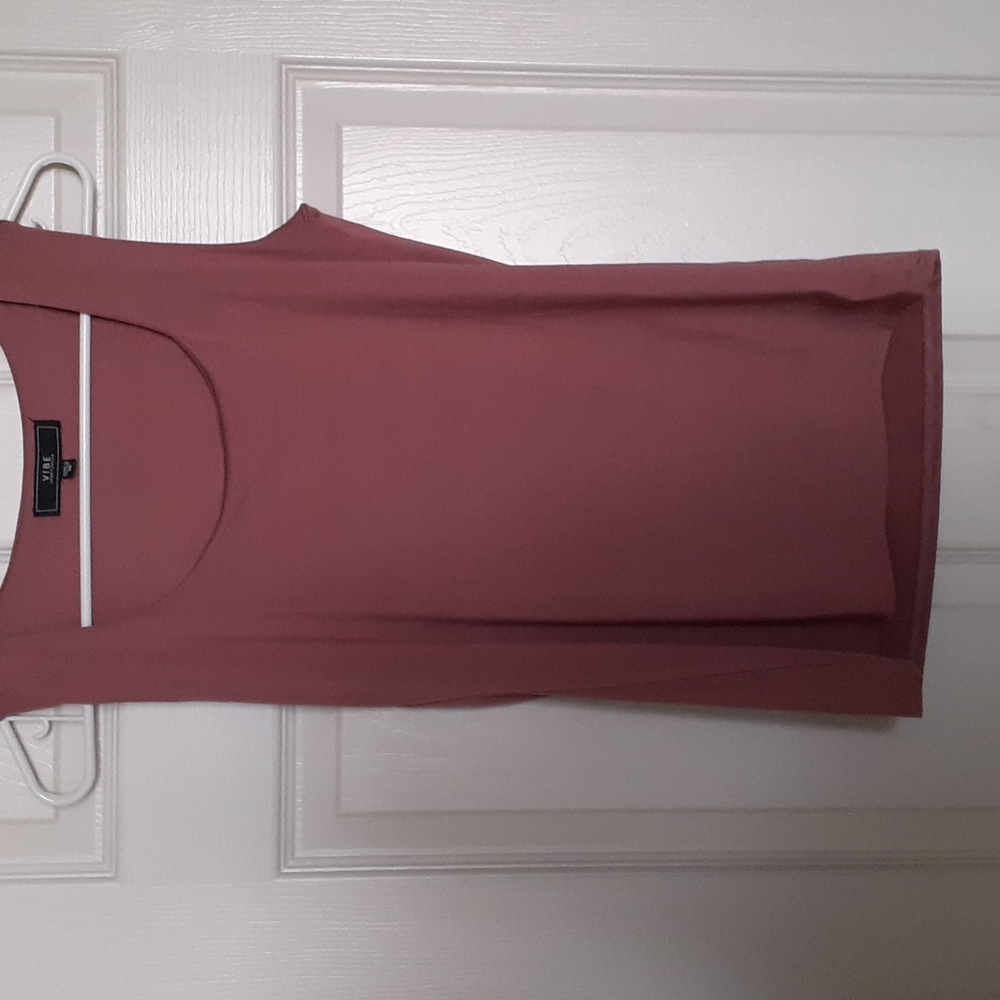 Rose colored satin feel tank/blouse